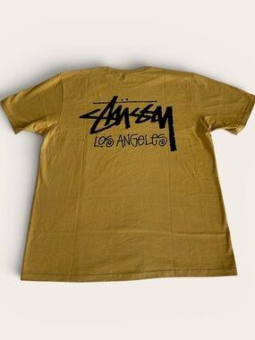 Stüssy Los Angeles Chapter Tee Mustard Yellow L NWOT Rare Streetwear